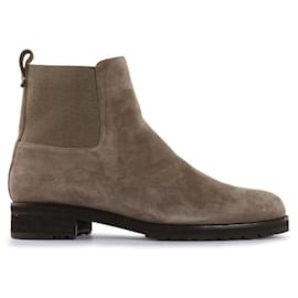 Loro Piana-Loro Piana Taupe Suede Chelsea Ankle Boots-Brown