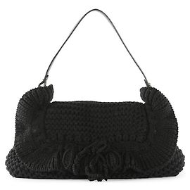 Fendi Black Knit/Wool Chef Bag Black