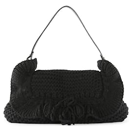 Fendi-Fendi Black Knit/Wool Chef Bag-Black