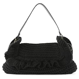 Fendi-Fendi Black Knit/Wool Chef Bag-Black