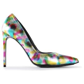 Saint Laurent-Saint Laurent Multicolor Metallic Leather Pointy Toe Pumps-Multiple colors