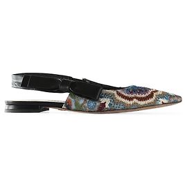 Christian Dior Mules Flat Slingback Sweet D Bordados Multicoloridos Multicor