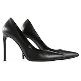 Saint Laurent-Saint Laurent Black Leather Pointy Toe Classic Pumps-Black
