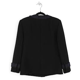 Dolce & Gabbana-Dolce & Gabbana Black & Navy Blue Virgin Wool Jacket-Black