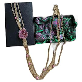 Chanel-Vintage Chanel Maison Gripoix long necklace-Pink