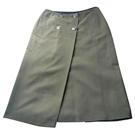 Dries Van Noten-DRIES VAN NOTEN Khaki cotton long skirt T38 very good condition-Khaki