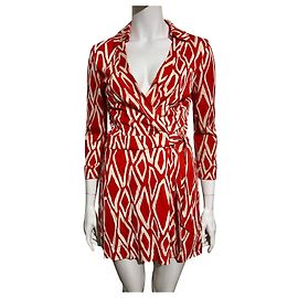 Diane Von Furstenberg Pelele de seda DvF Celeste Roja Crema