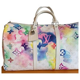 Louis Vuitton KEEPALL  Bandouliere 50 WATERCOLOUR White