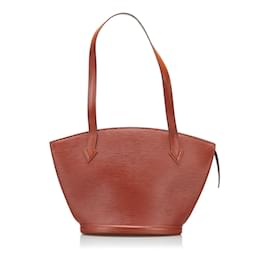 Louis Vuitton-Louis Vuitton Epi Saint Jacques Bolso tote de cuero con correa larga M52333 en buen estado-Castaño