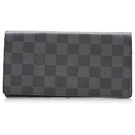 Louis Vuitton-Louis Vuitton Black Damier Graphite Brazza Wallet-Black