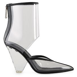 Balmain Transparent PVC & Black Leather Pointy Toe Livy Ankle Boots Multiple colors