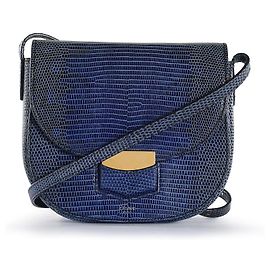 Céline Borsa a tracolla Trotteur Celine in pelle di lucertola blu Blu