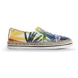 Jimmy Choo Multicolor Dawn Floral Print Leather Slip On Espadrilles Multiple colors