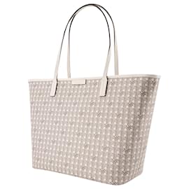 Tory Burch-Small Zip Shopper Bag - Tory Burch - Canvas - Grey-White