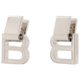 Hourglass P Earring - Balenciaga -  Silver Silvery Metallic