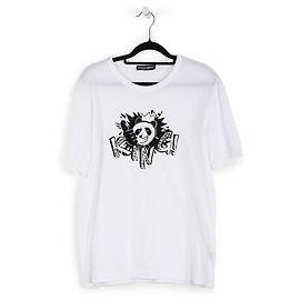 Dolce & Gabbana Camiseta de manga curta com estampa de panda de algodão branco Branco