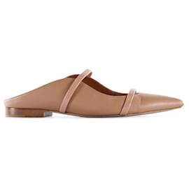 Autre Marque-Malone Souliers Nude Nappa/Patent Leather Pointy Toe Maureen Flat Mules-Flesh