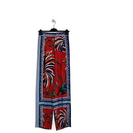 Calça de pijama multicolorida de seda com estampa de flor de cacto Emilio Pucci Multicor