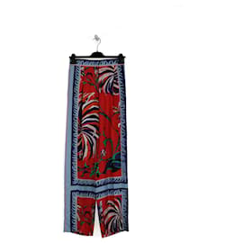 Emilio Pucci-Emilio Pucci Mehrfarbige Pyjamahose aus Seide mit Kaktusblumendruck-Mehrfarben