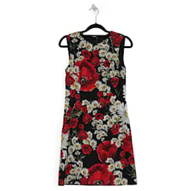 Dolce & Gabbana-Dolce & Gabbana Multicolor Cotton Poppy & Daisy Floral Print Sleeveless Mini Dress-Multiple colors