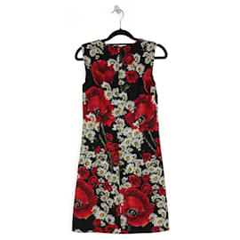 Dolce & Gabbana-Dolce & Gabbana Multicolor Cotton Poppy & Daisy Floral Print Sleeveless Mini Dress-Multiple colors