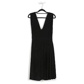 Maison Rabih Kayrouz-Maison Rabih Kayrouz Black Cupro Gathered Sleeveless Mini Dress-Black