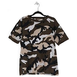 Camiseta camuflada de algodão verde-oliva/preta/branca/preta Valentino com mangas curtas Multicor