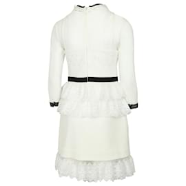 Autre Marque-Dreistöckiges Duchess-Kleid aus weißem Polyester-Weiß