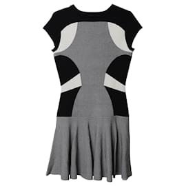 Diane Von Furstenberg-DvF Renee knit dress in monochrome-Black,White,Grey