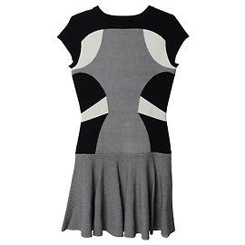 Diane Von Furstenberg Robe en maille DvF Renee monochrome Noir Blanc Gris