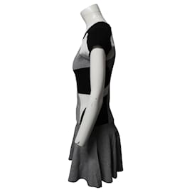 Diane Von Furstenberg-DvF Renee knit dress in monochrome-Black,White,Grey