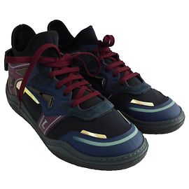Sneaker Lanvin Diving Mid-High in Neoprene Nero Blu Navy Nero Blu Bordò Porpora Blu navy
