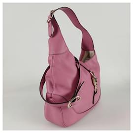 Gucci-Gucci Jackie 1961 Sac à Bandoulière en Cuir Rose-Rose