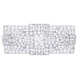 inconnue Art-Deco-Brosche aus Platin und Diamanten. Andere
