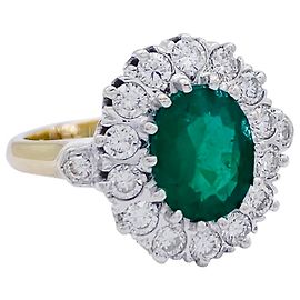 inconnue Emerald and Diamond Pompadour Ring. Other