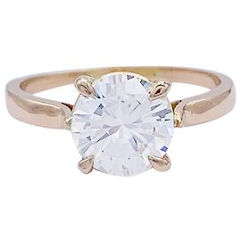 inconnue Bague solitaire en or rose, diamant 1,56 carats. Autre