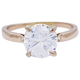 inconnue-anello solitario in oro rosa, diamante 1,56 carati.-Altro