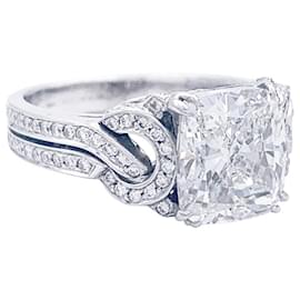 Mauboussin-Bague Mauboussin, "Subtil Message", or blanc, diamant coussin.-Autre