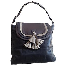 Autre Marque Bolsa de mão LANCASTER em couro multicolorida com alça trançada Multicor