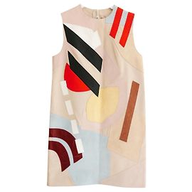 Acne Studios Vestido Helima couro e camurça Bege