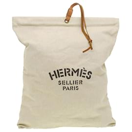 Hermès-Hermès Aline 2 Einkaufstasche Baumwolle 100% Leinwand Beige Auth kk161-Beige