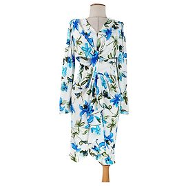 Robe à fleurs bleue en viscose Isabel Marant Bleu