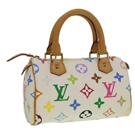 Louis Vuitton-LOUIS VUITTON Monogramm Mehrfarbige Mini Speedy Handtasche Weiß M.92645 Auth bin3975-Weiß