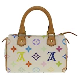 Louis Vuitton-LOUIS VUITTON Monogramm Mehrfarbige Mini Speedy Handtasche Weiß M.92645 Auth bin3975-Weiß