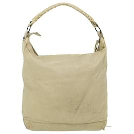 Balenciaga-BALENCIAGA Classic Day Shoulder Bag Couro Bege Auth am3941-Bege