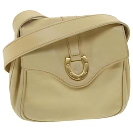 Gucci-GUCCI Shoulder Bag Leather Beige 007 1014 0201 Auth ti909-Beige