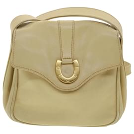 Gucci-GUCCI Shoulder Bag Leather Beige 007 1014 0201 Auth ti909-Beige