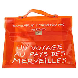 Hermès-Bolso satchel de recuerdo translúcido Hermès-Naranja