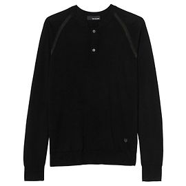 The Kooples Herren-Henley-Strickwaren Schwarz