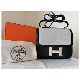 Hermès-HERMÈS Edición Limitada Constanza 24 Bi-material-Negro,Beige